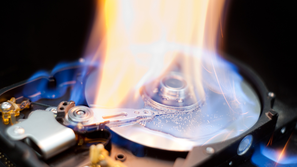 Burning Hard Disk Drive